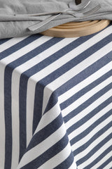 Lacivert Çizgili Masa Örtüsü