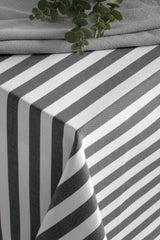 Kömür Çizgili Masa Örtüsü
