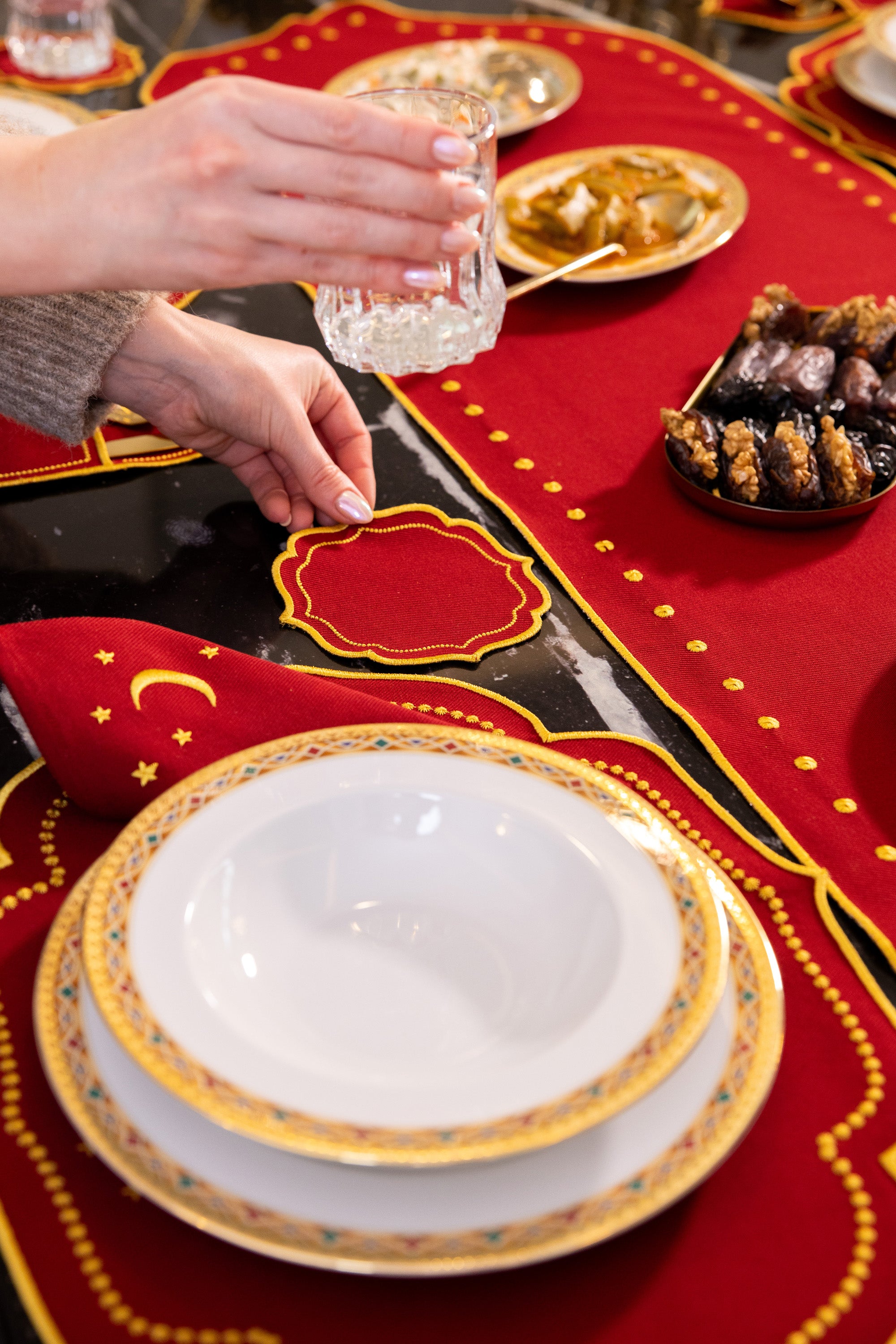 Azam Nakışlı Bardak Altlığı 2li Set