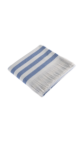 Recycle Çizgili Mavi Şal