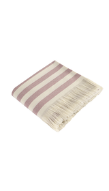 Recycle Çizgili Pembe Şal