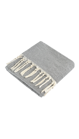 Kadife Dokulu Zikzak Şal Gri