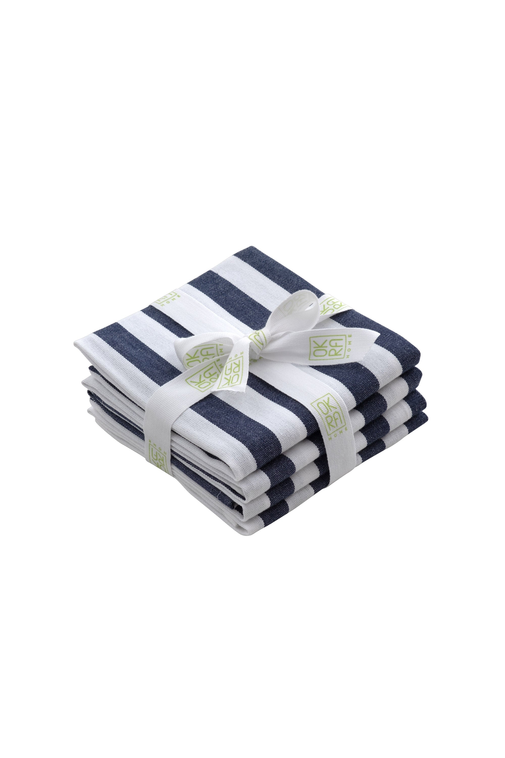 Lacivert Çizgili Peçete 4'lü Set