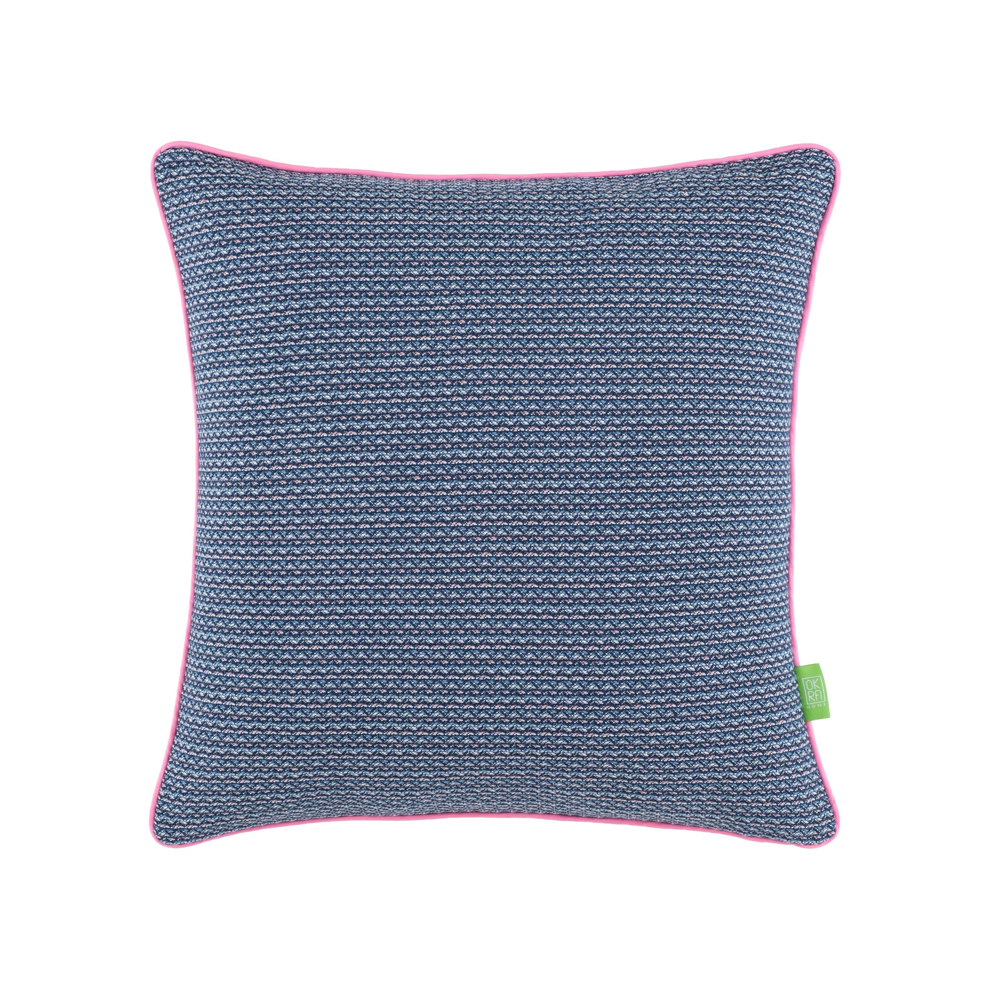 Yumuşak Dokulu İndigo Pembe Çerçeveli Kırlent Kılıfı (45X45)