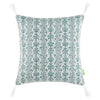 Damask Desenli Püsküllü Kırlent Kılıfı - Mavi