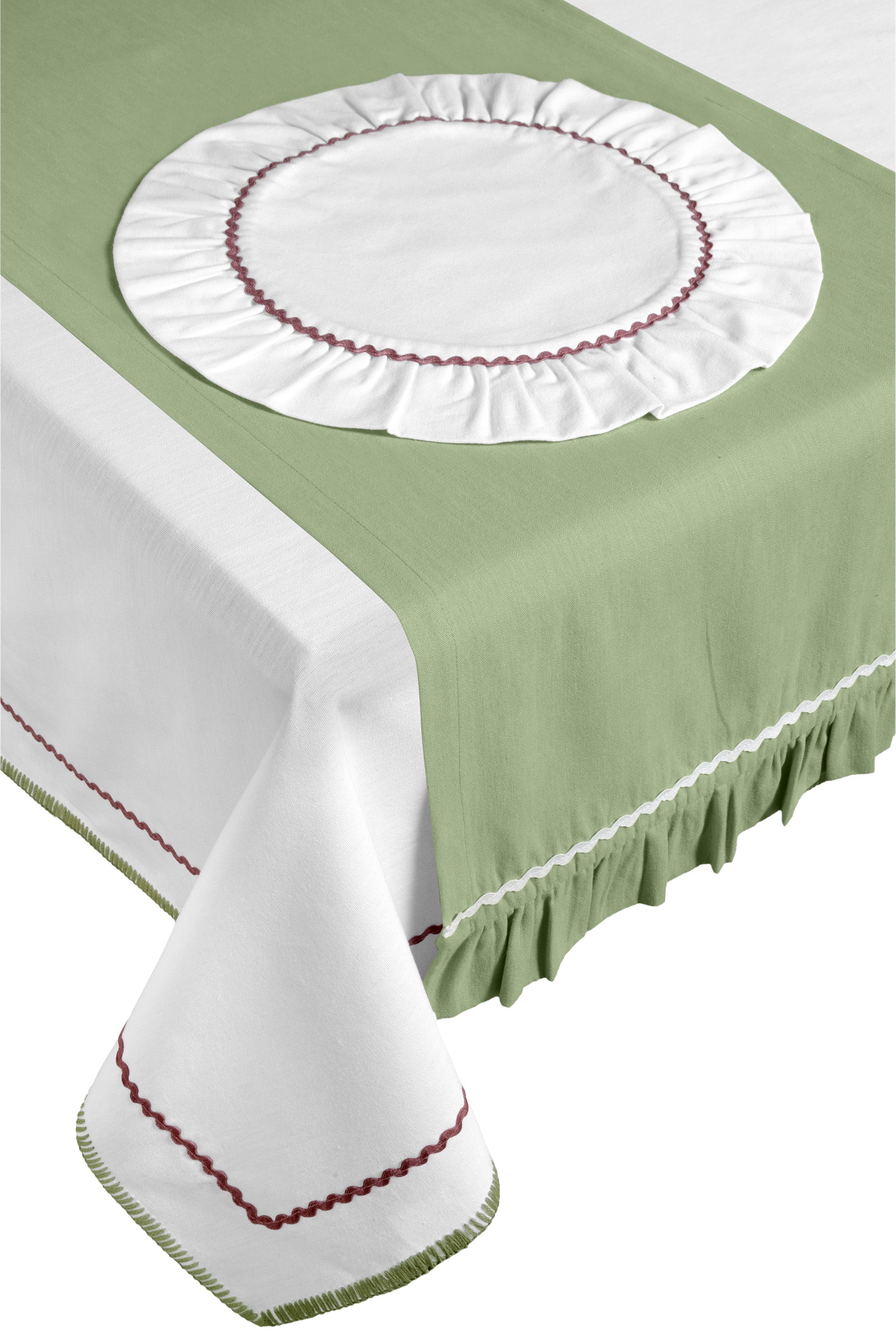 Adaçayı Yeşili & Beyaz Sofra Seti