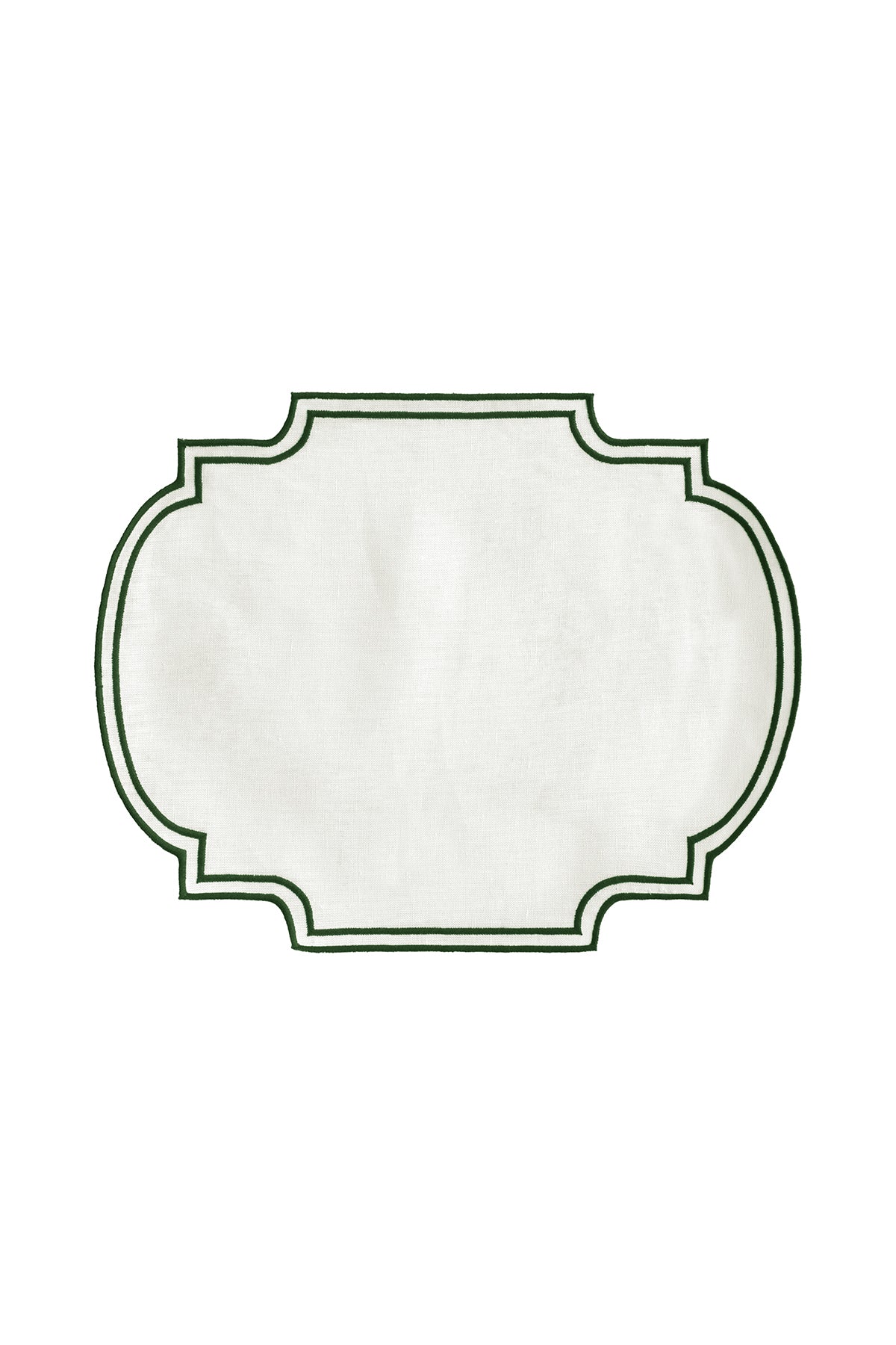 Yeşil Çerçeve Nakışlı Placemat 2'li Set (40×50 cm)