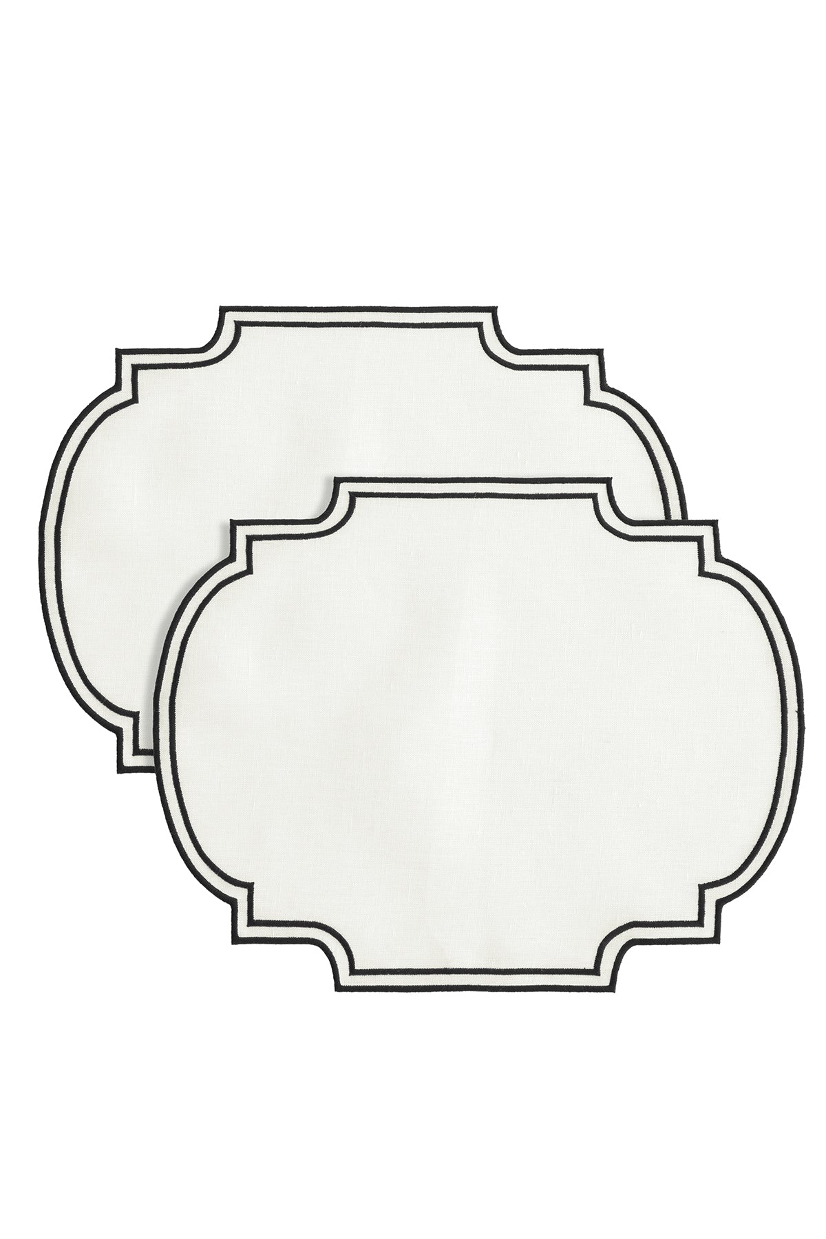 Siyah Çerçeve Nakışlı Placemat 2li Set (40×50 cm)