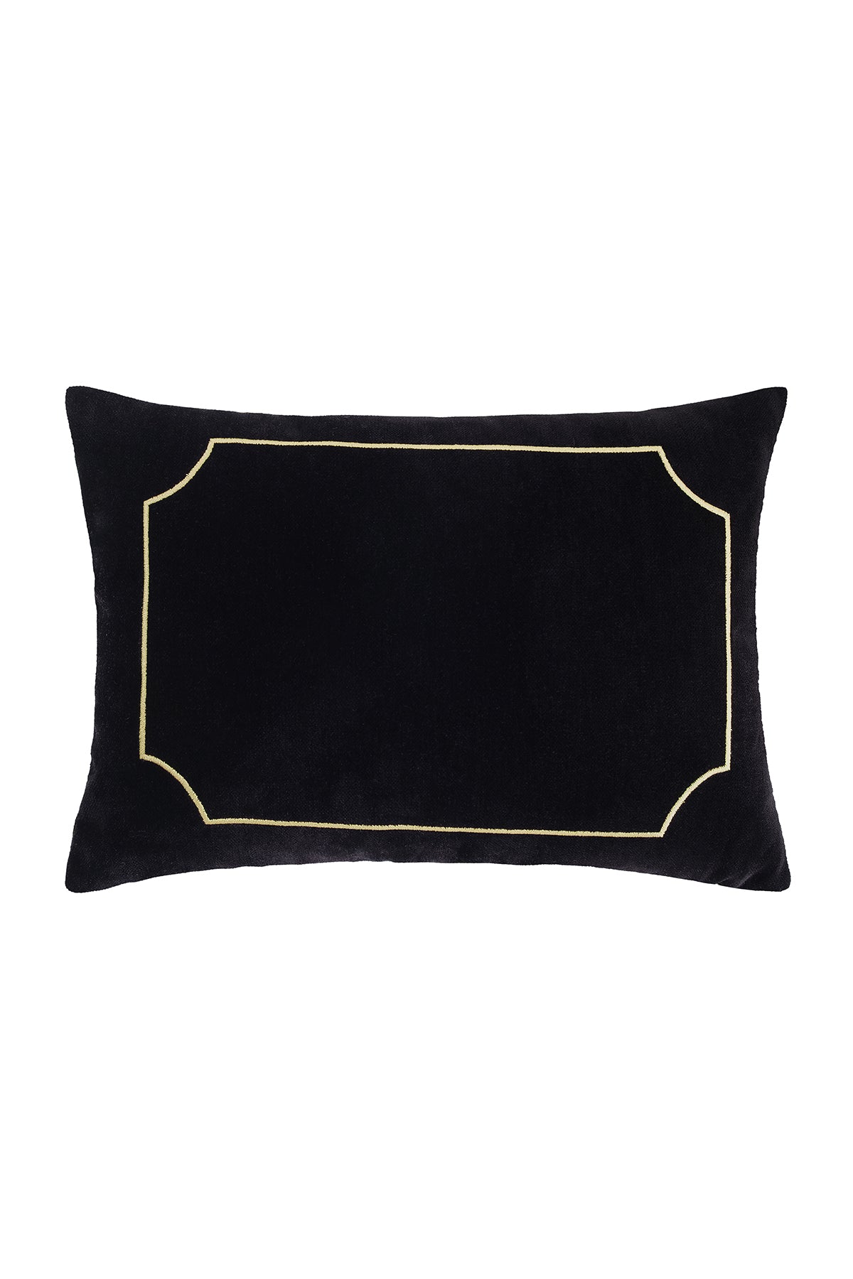 Nakışlı Dekoratif Siyah Kırlent Kılıfı (35×50 cm)