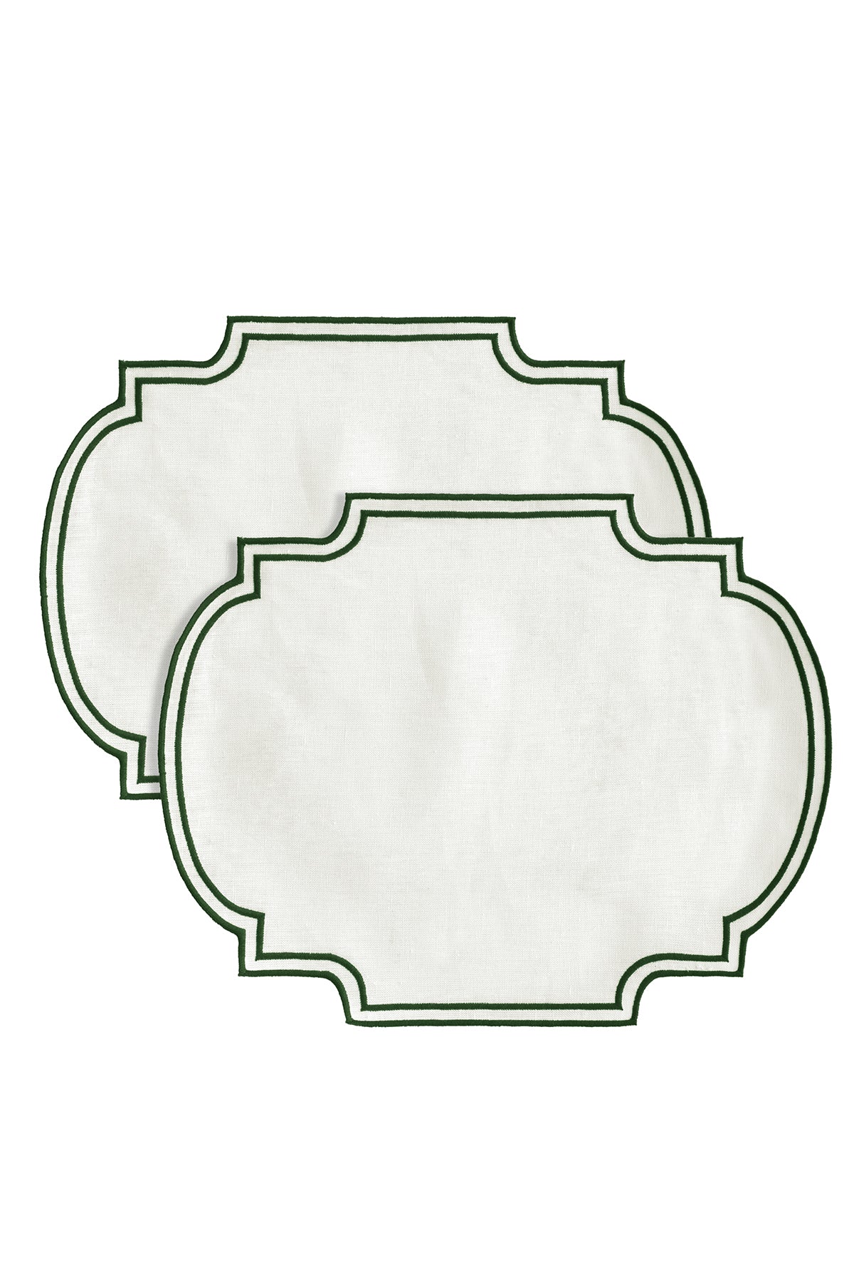 Yeşil Çerçeve Nakışlı Placemat 2'li Set (40×50 cm)