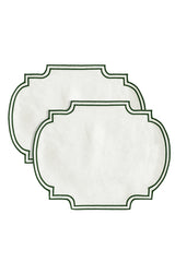 Yeşil Çerçeve Nakışlı Placemat 2'li Set (40×50 cm)