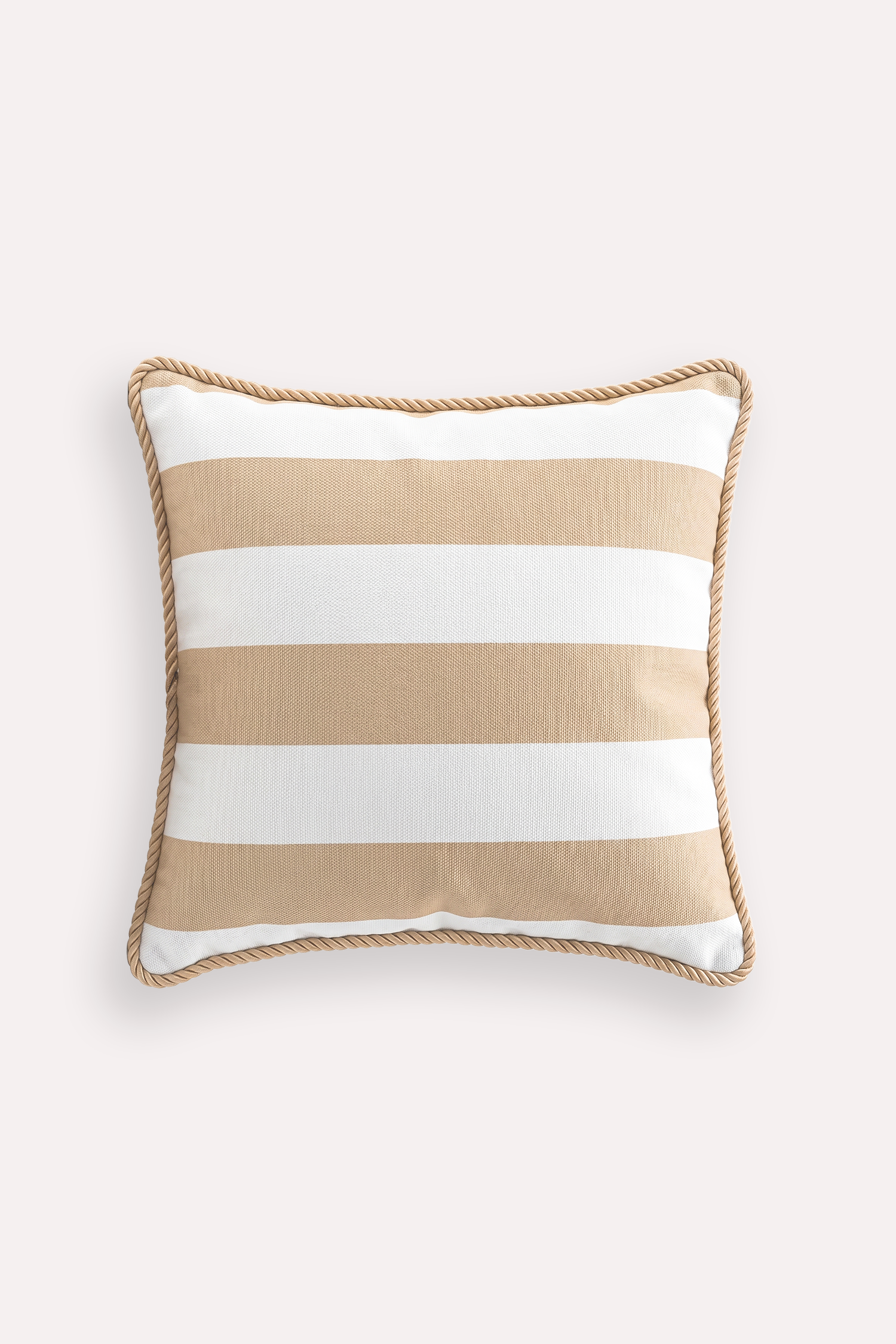 MARINE STRIPE BEJ BURGU BİYELİ KIRLENT KILIFI - 45 CM X 45CM