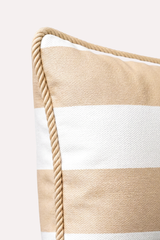 MARINE STRIPE BEJ BURGU BİYELİ KIRLENT KILIFI - 45 CM X 45CM