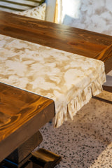FLORAISON GARDEN KETEN KARIŞIMLI BEIGE RUNNER