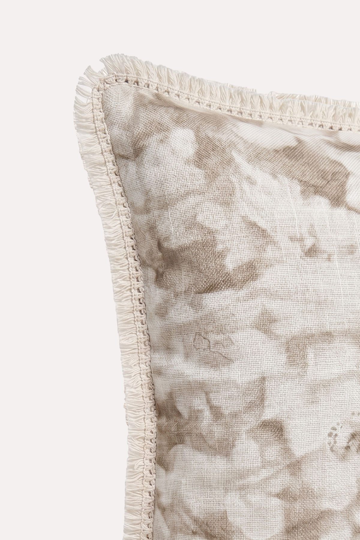 FLORAISON GARDEN BEIGE %100 50X50 KETEN KIRLENT KILIFI