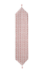 Damask Desenli Pembe Dekoratif Runner