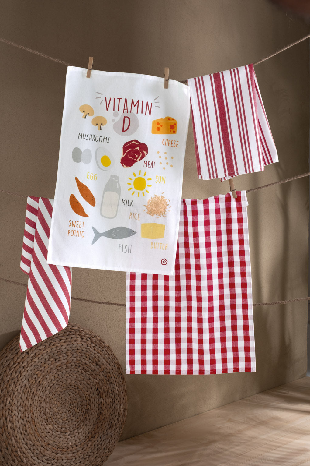Vitamin D 4'lü Mutfak Havlusu