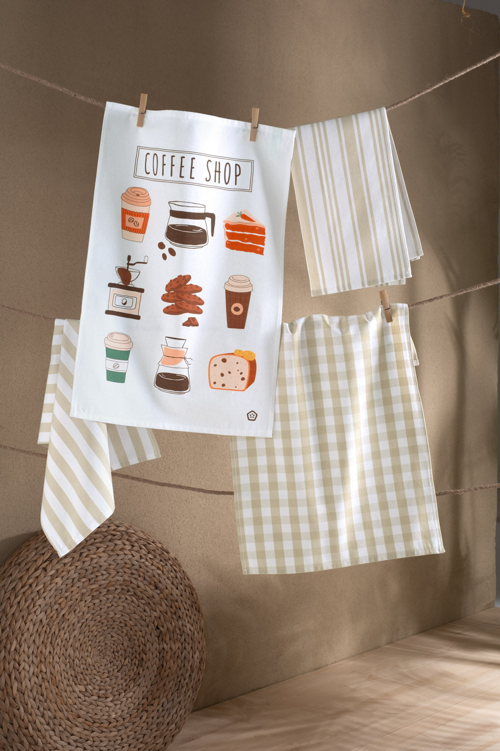 Coffee Shop 4'lü Mutfak Havlusu
