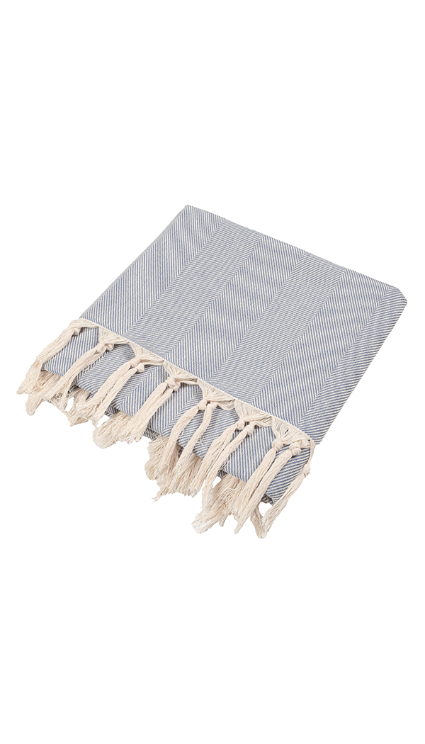 Herringbone Mavi Şal
