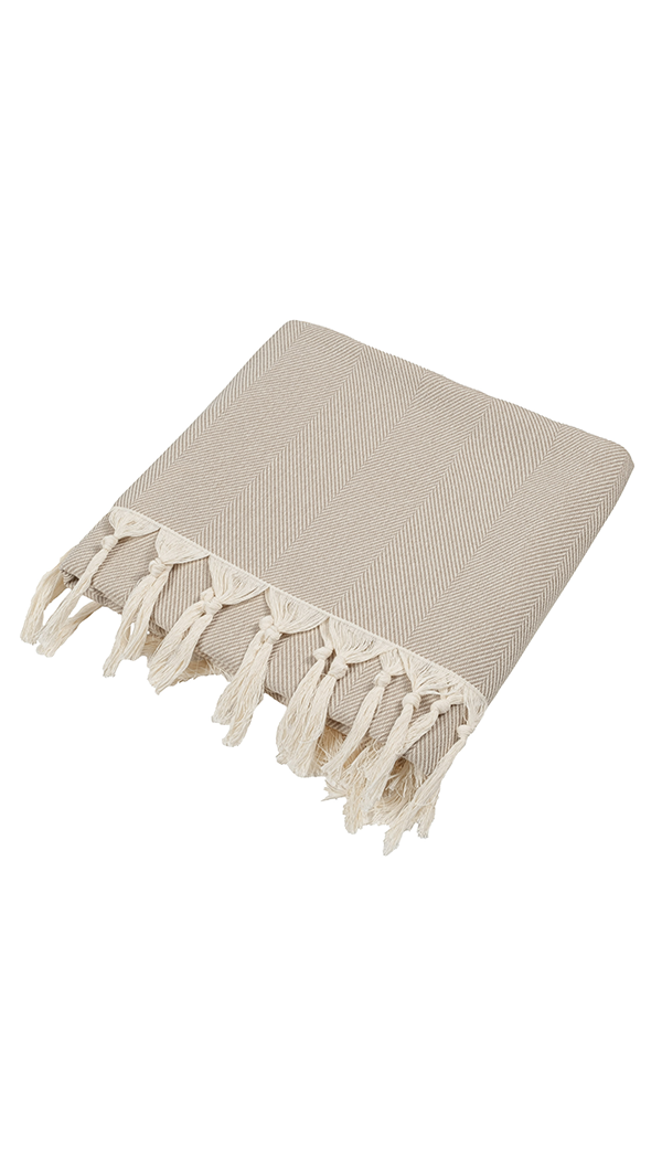 Herringbone Bej Şal