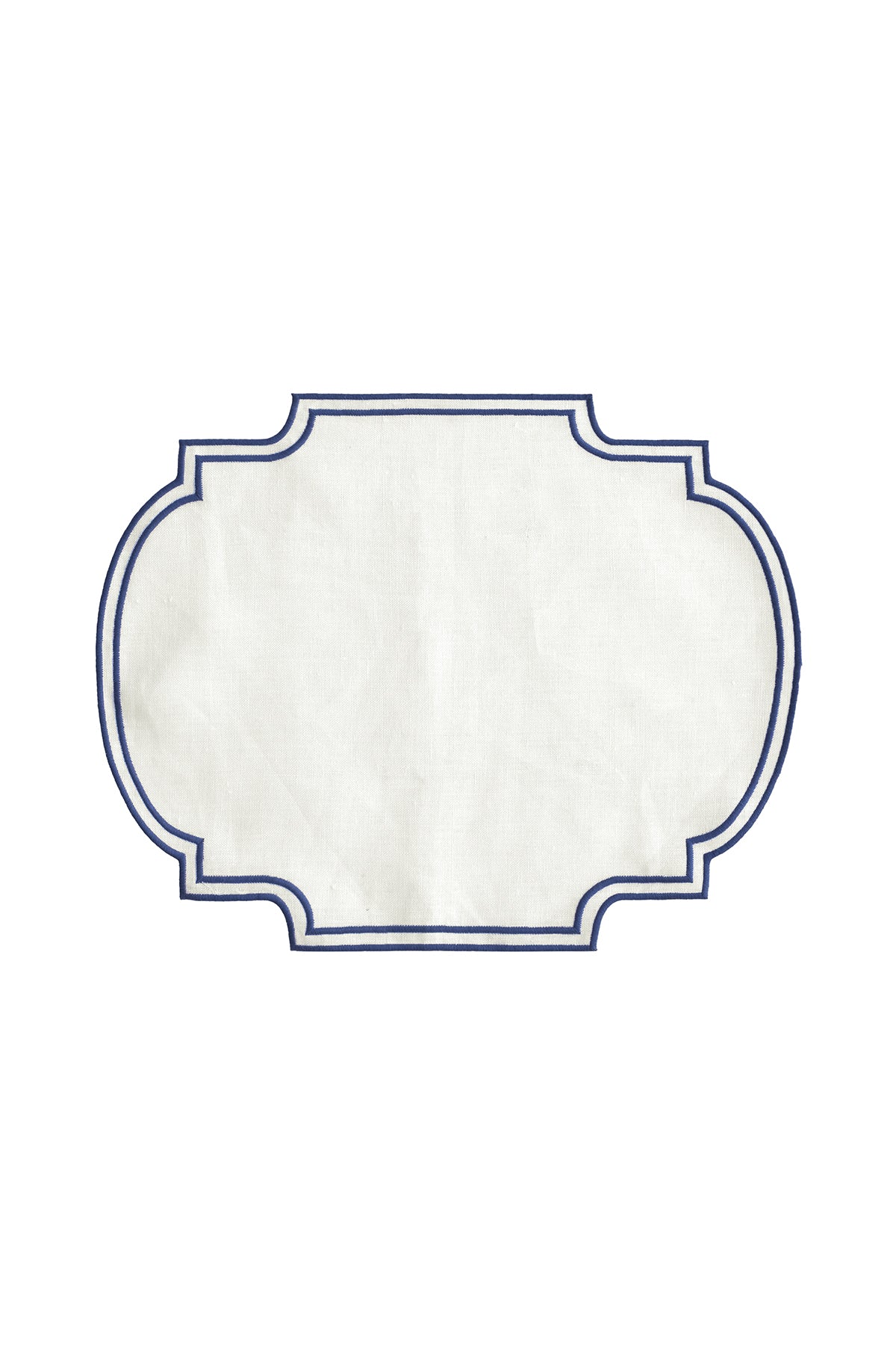 Lacivert Çerçeve Nakışlı Placemat 2li Set (40×50 cm)