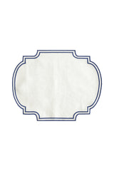 Lacivert Çerçeve Nakışlı Placemat 2li Set (40×50 cm)