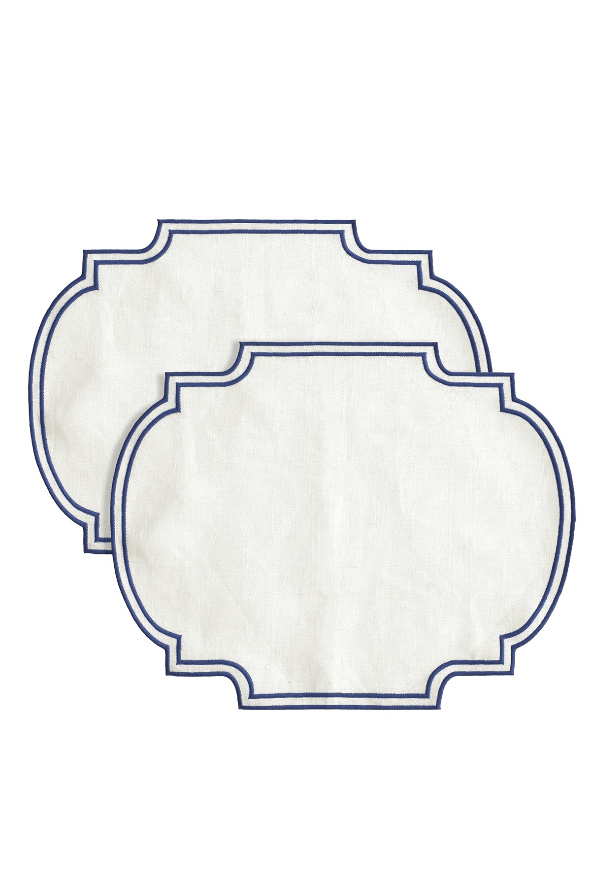 Lacivert Çerçeve Nakışlı Placemat 2li Set (40×50 cm)