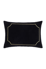 Nakışlı Dekoratif Siyah Kırlent Kılıfı (35×50 cm)