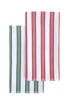 Yeni Yıl Temalı Kırmızı Yeşil Kalın Çizgili Mutfak Peçetesi 2li Set (50×70 cm)