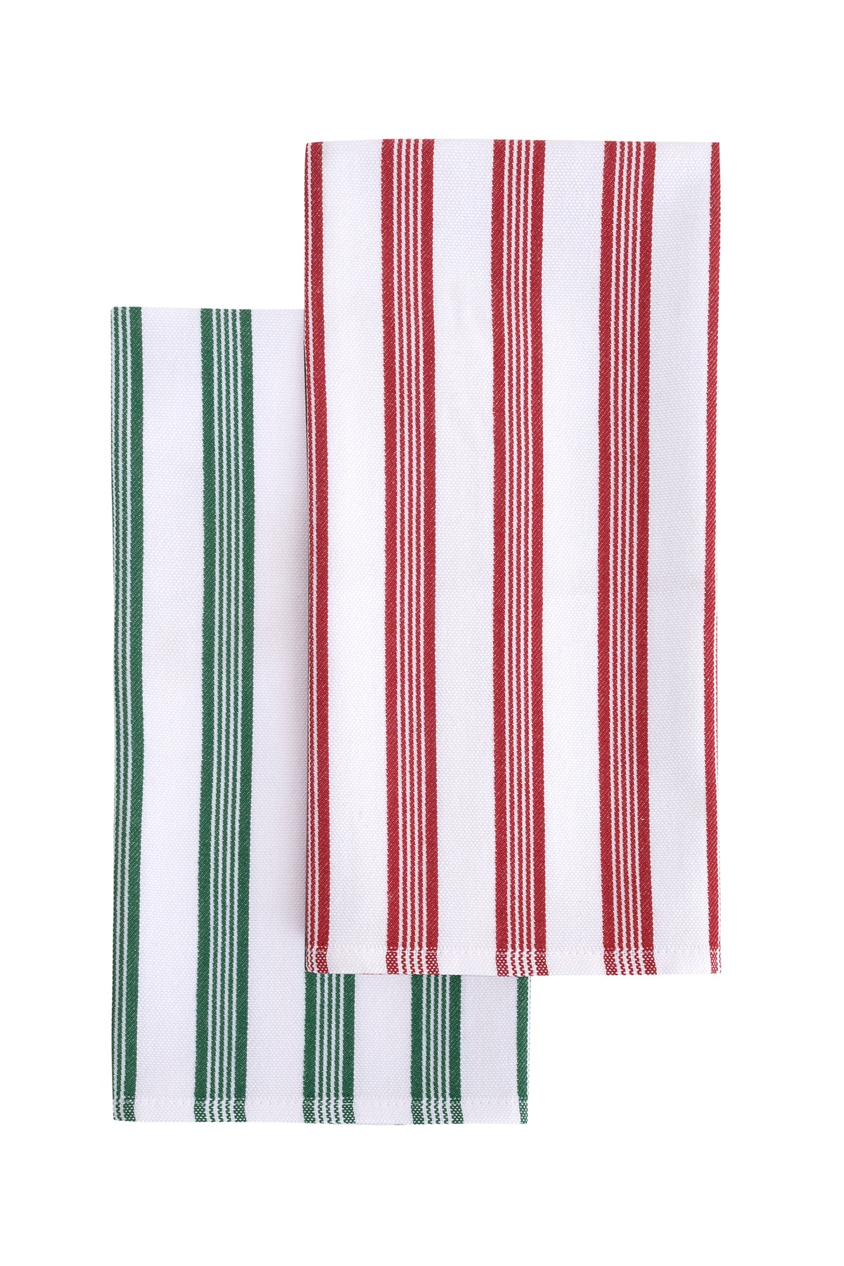 Yeni Yıl Temalı Kırmızı Yeşil Kalın Çizgili Mutfak Peçetesi 2li Set (50×70 cm)