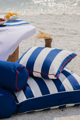 MARINE STRIPE LACİVERT KIRMIZI BİYELİ 45X45 KIRLENT KILIFI