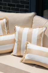 MARINE STRIPE BEJ BURGU BİYELİ KIRLENT KILIFI - 45 CM X 45CM