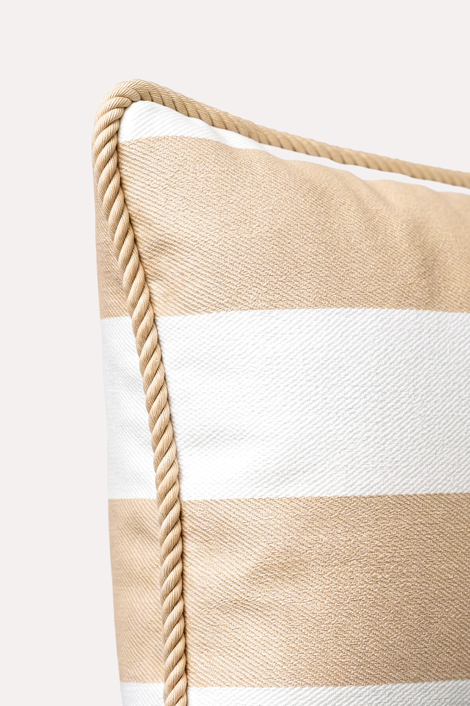 MARINE STRIPE BEJ BURGU BİYELİ KIRLENT KILIFI - 45 CM X 45CM