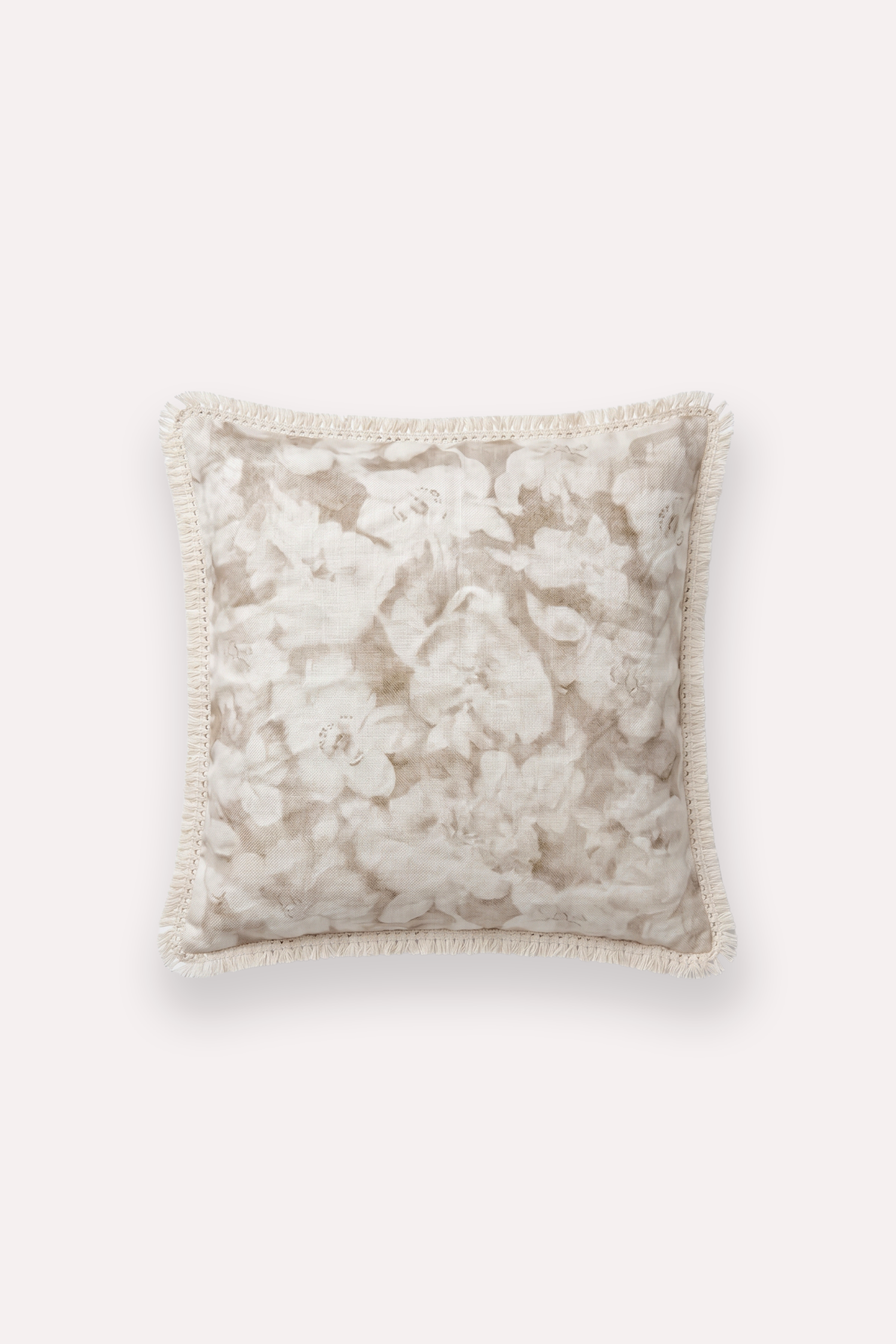 FLORAISON GARDEN BEIGE %100 50X50 KETEN KIRLENT KILIFI
