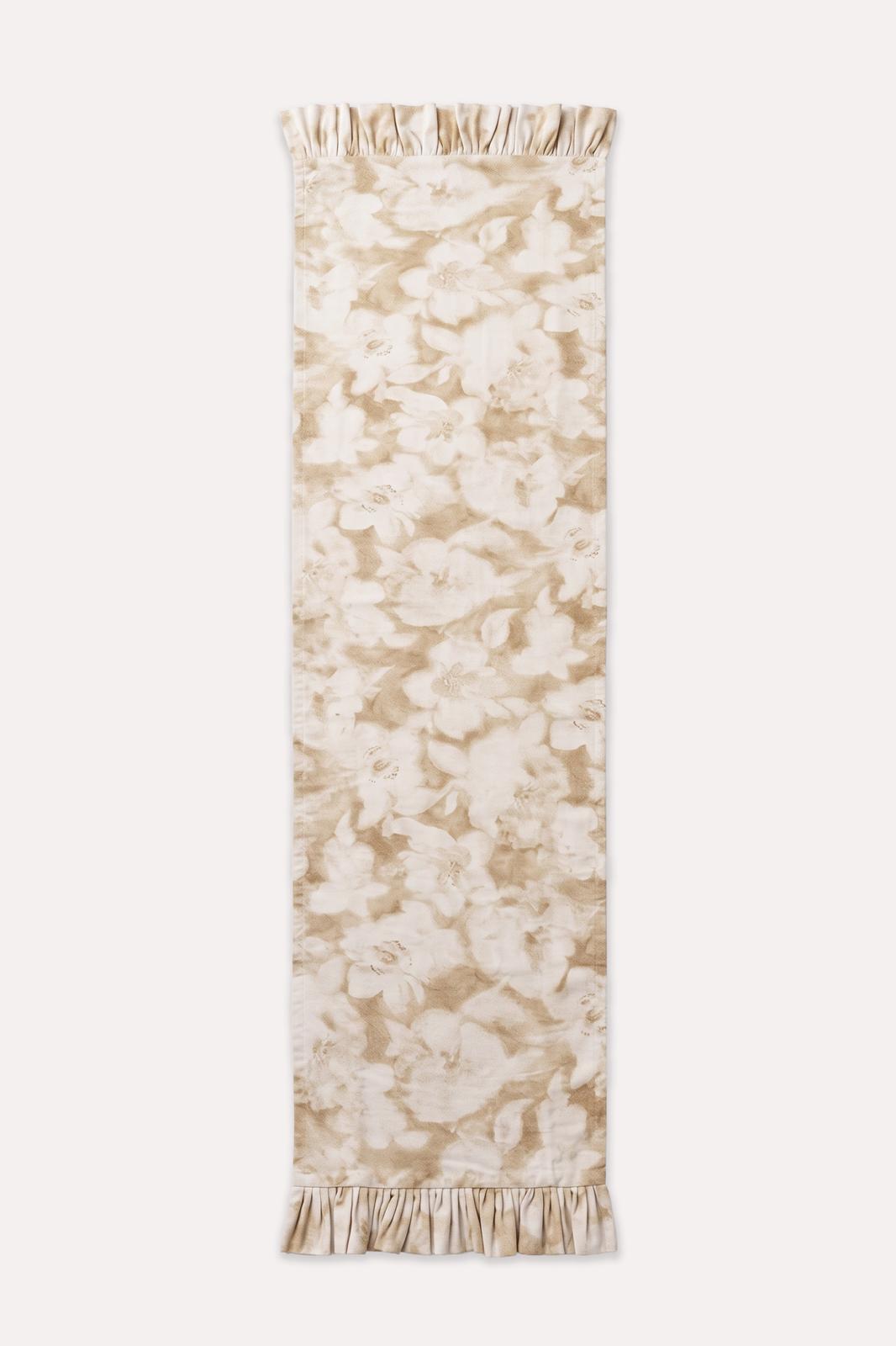 FLORAISON GARDEN KETEN KARIŞIMLI BEIGE RUNNER